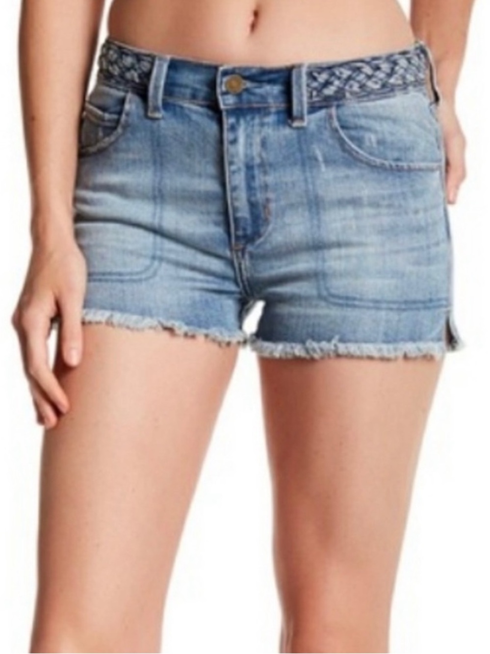 PISTOLA Revolve Braided Waist Cut Off Denim Shorts